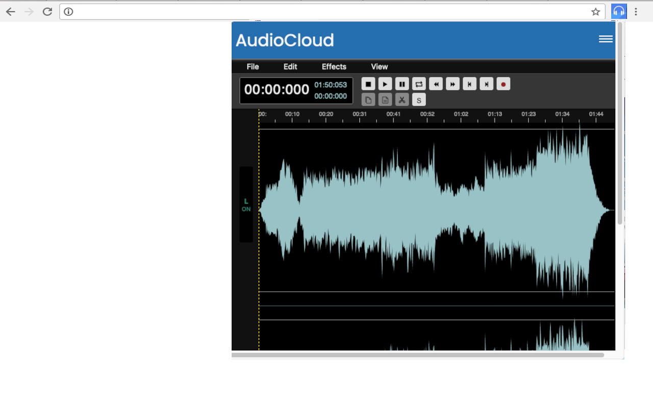 AudioCloud 音频编辑器,用于录制、剪切、粘贴、修剪音频部分截图2