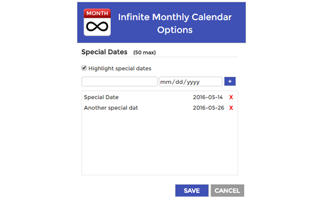 Infinite Monthly Calendar截图1