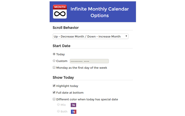 Infinite Monthly Calendar截图4