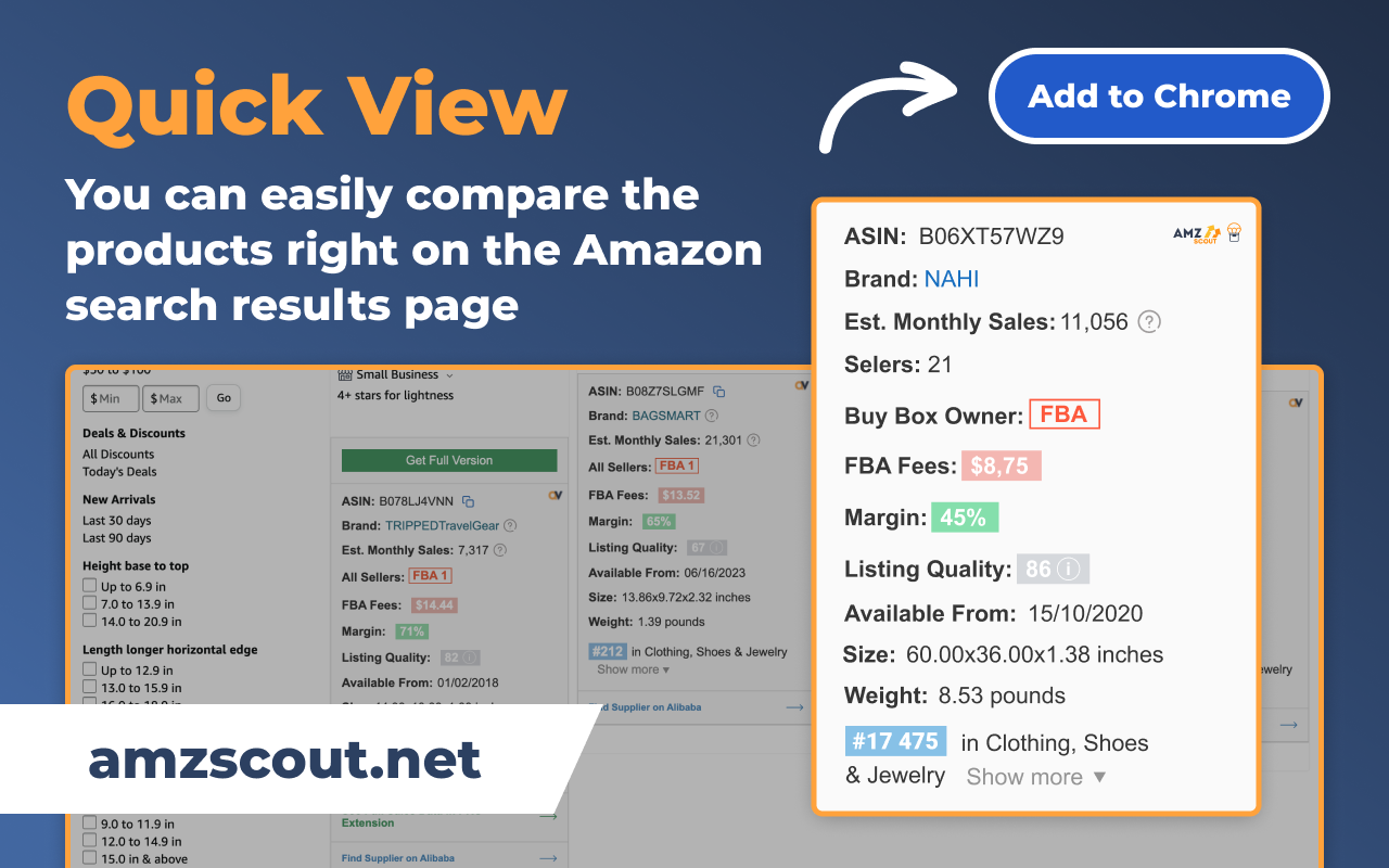 Amazon Quick View by AMZScout截图3