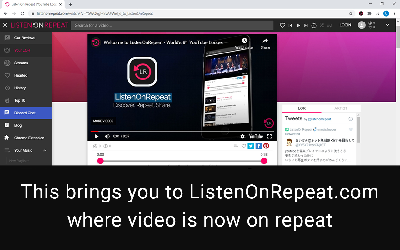 Listen On Repeat YouTube Looper截图2