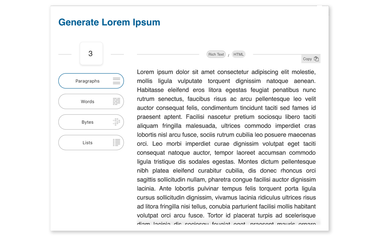Lorem Ipsum Generator截图1