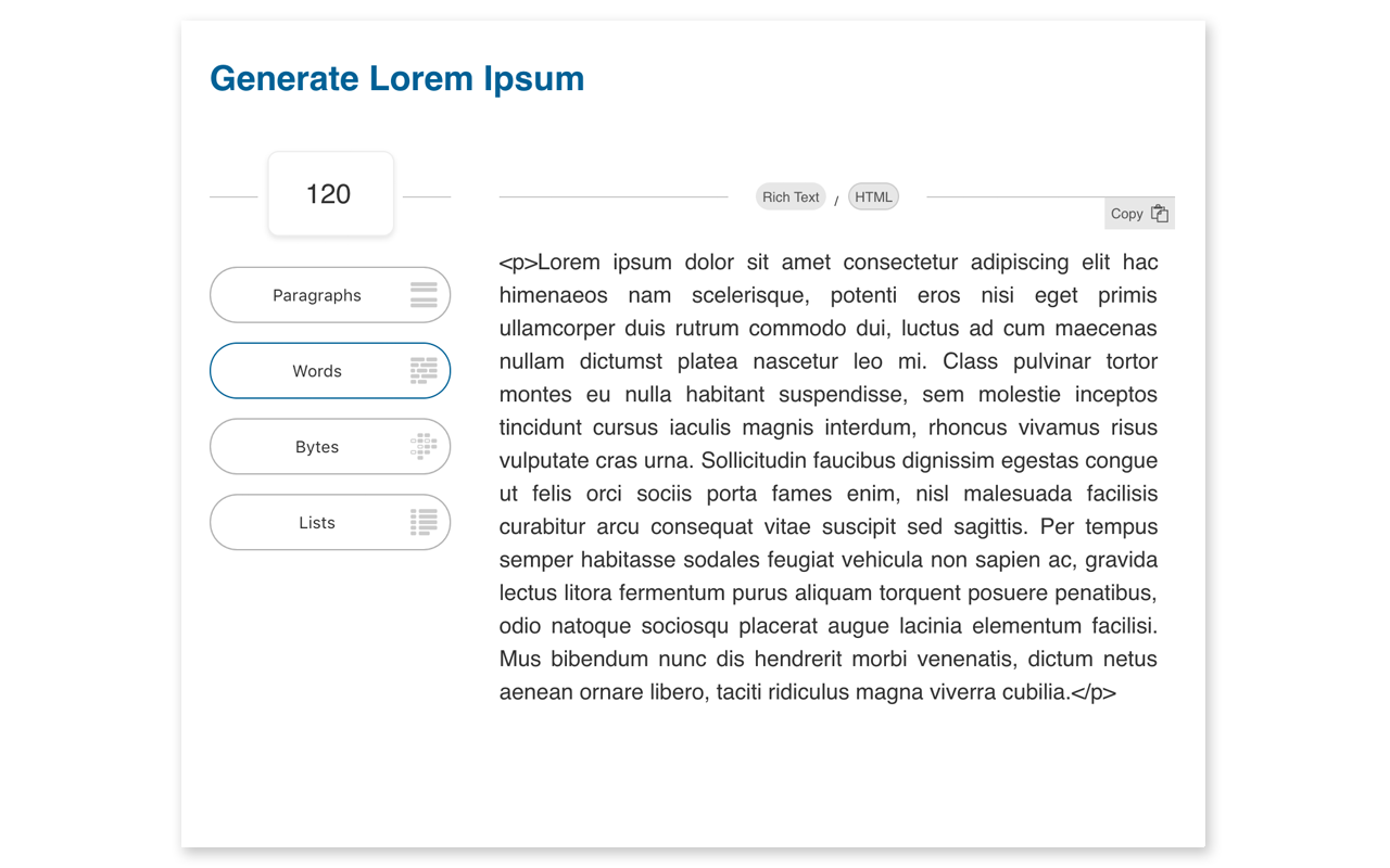 Lorem Ipsum Generator截图2