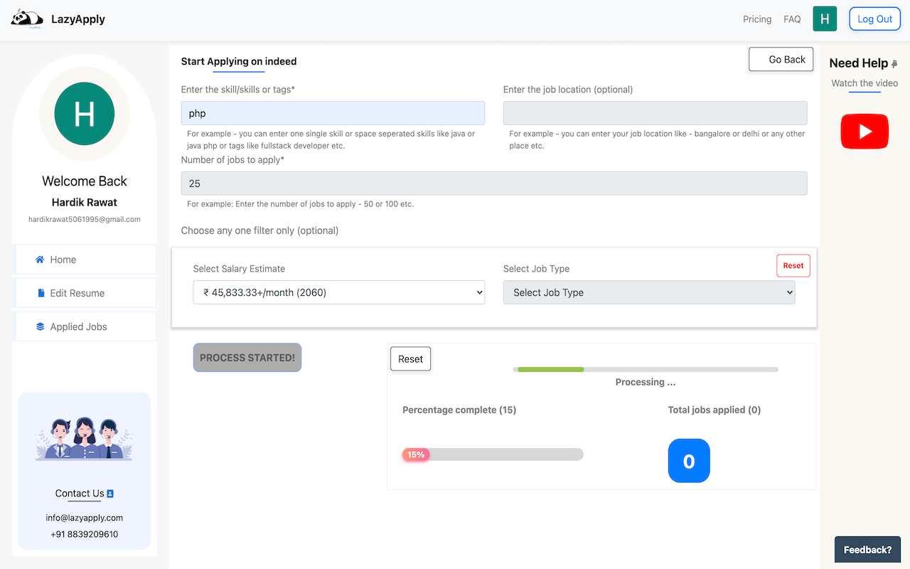 LazyApply : Job Application Bot截图2