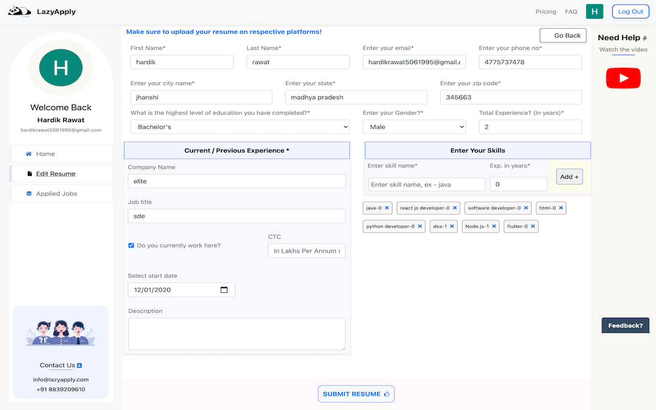 LazyApply : Job Application Bot截图5