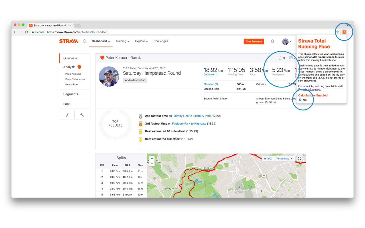 Strava Total Running Pace截图3