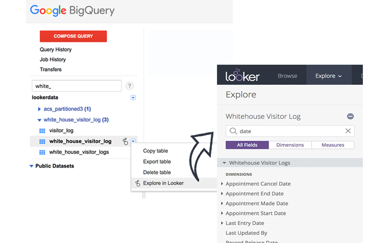 Looker BigQuery截图1
