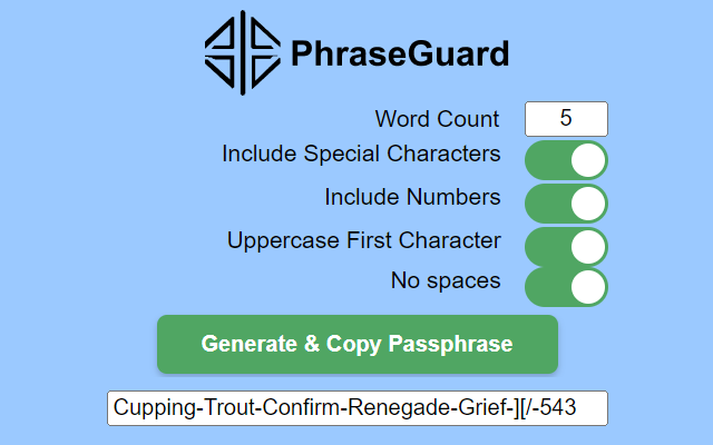 PhraseGuard: Passphrase Generator截图1