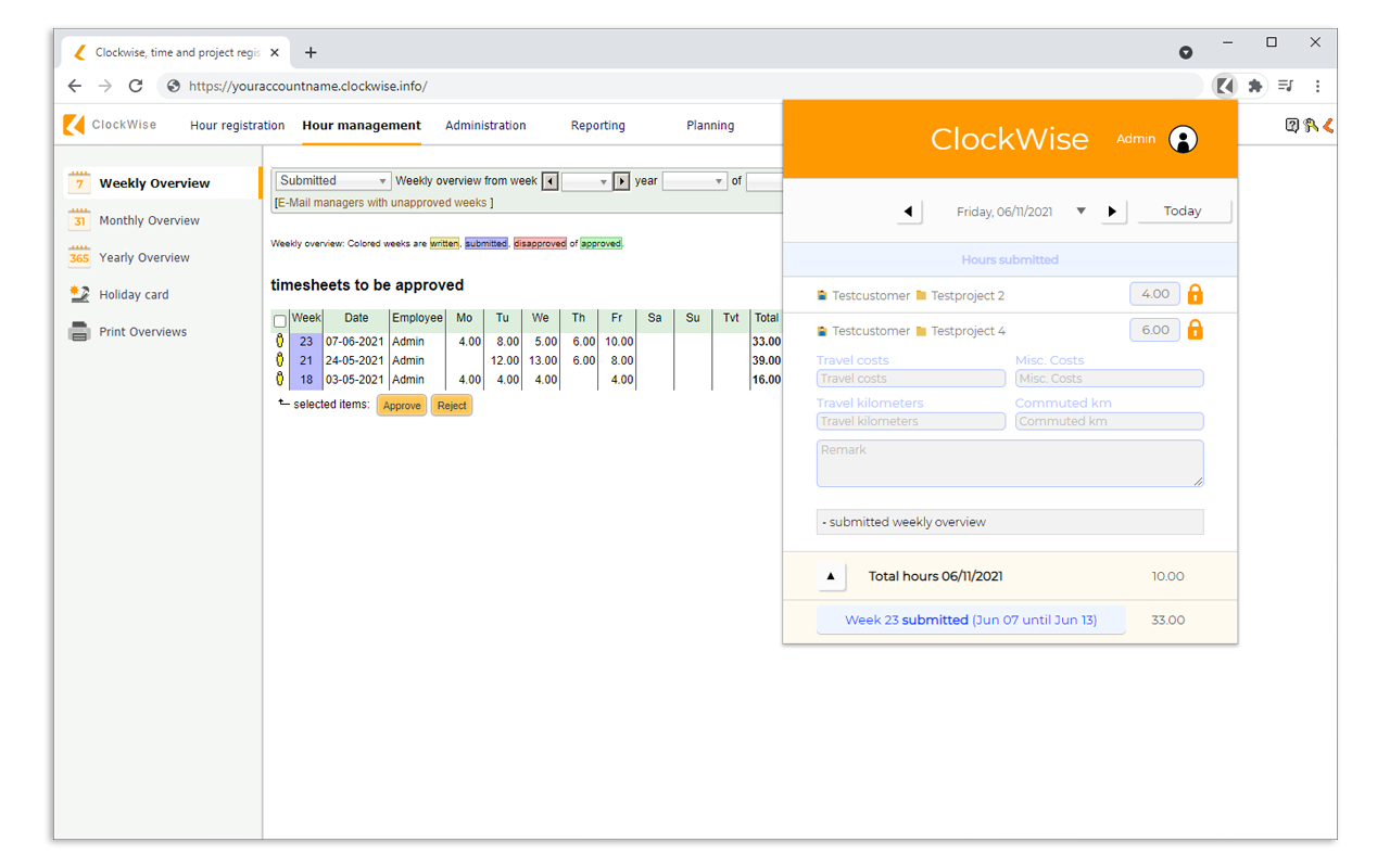 ClockWise Hour registration截图4