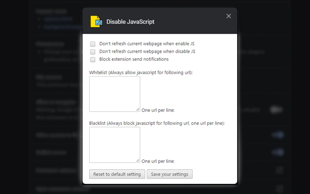 Easily Disable JavaScript截图1