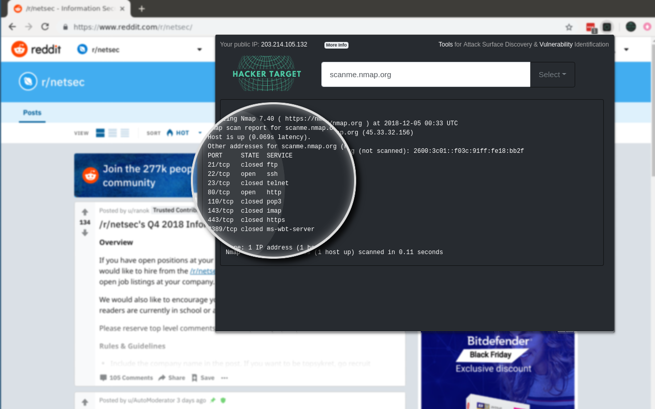 IP, DNS & Security Tools | HackerTarget.com截图1