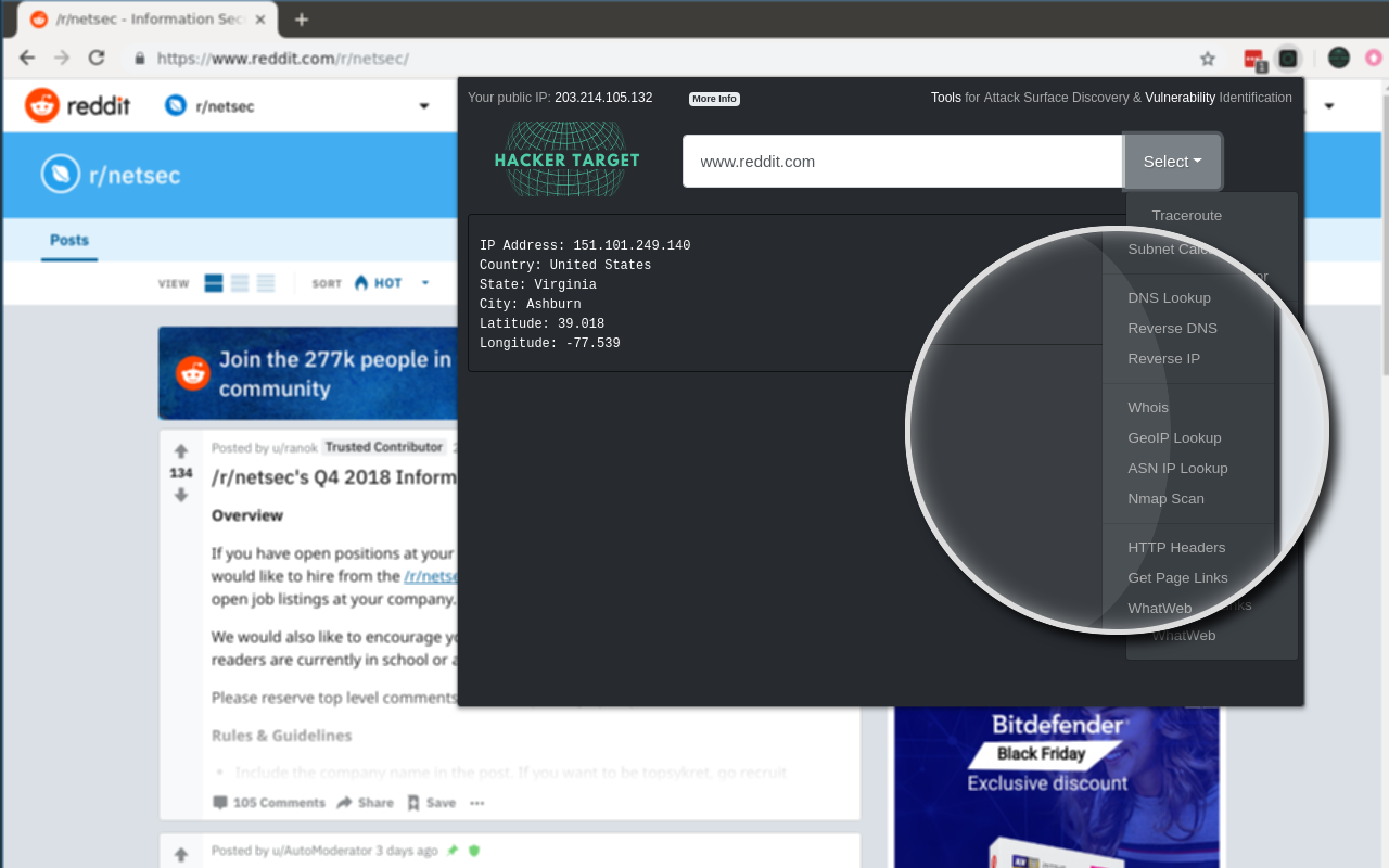 IP, DNS & Security Tools | HackerTarget.com截图3