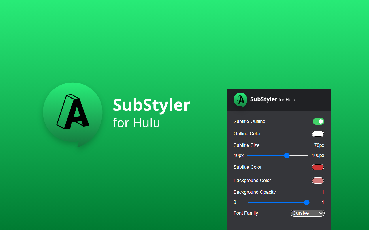 Hulu SubStyler:自定义字幕截图2