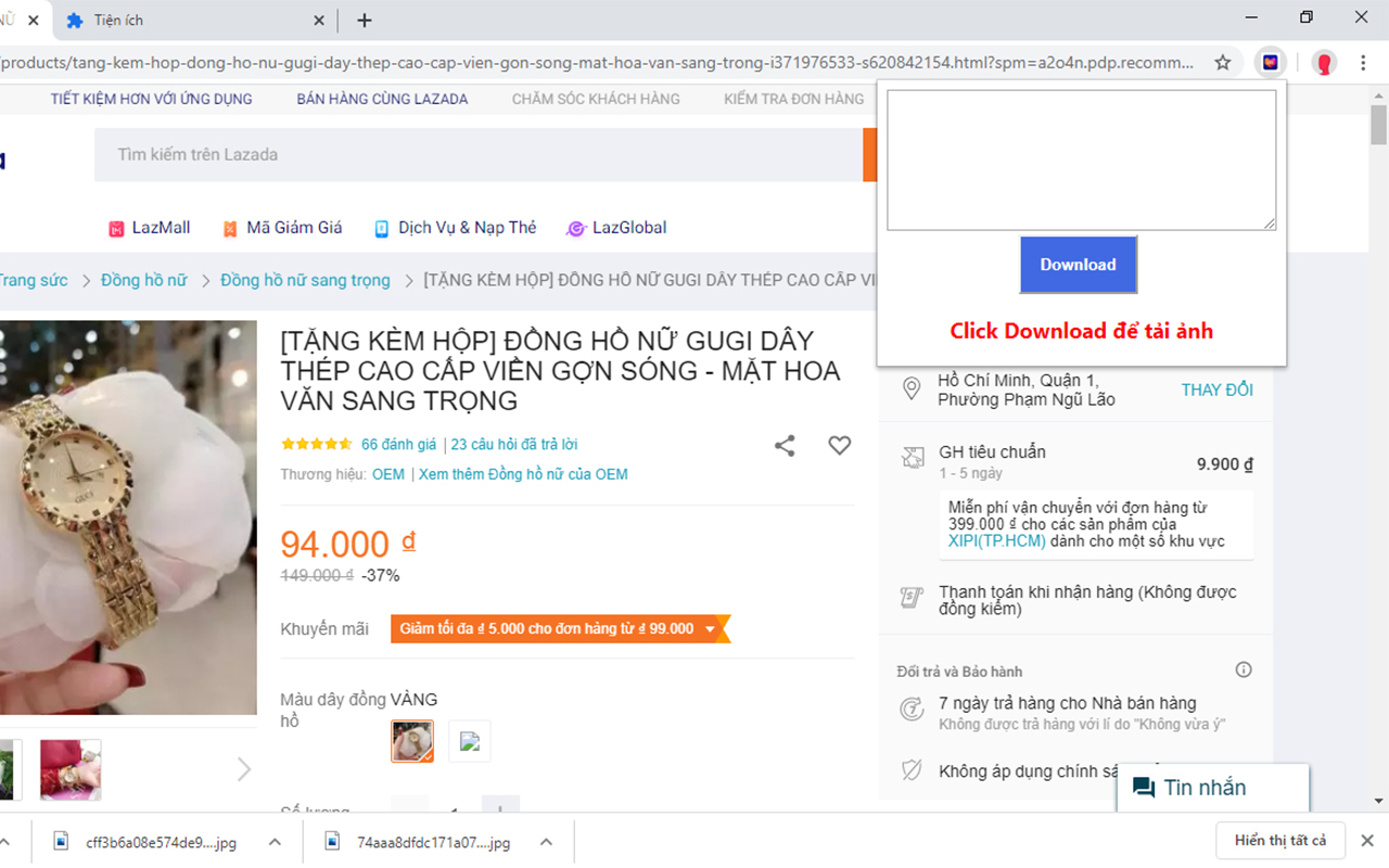 Tự động tải ảnh trên lazada截图2