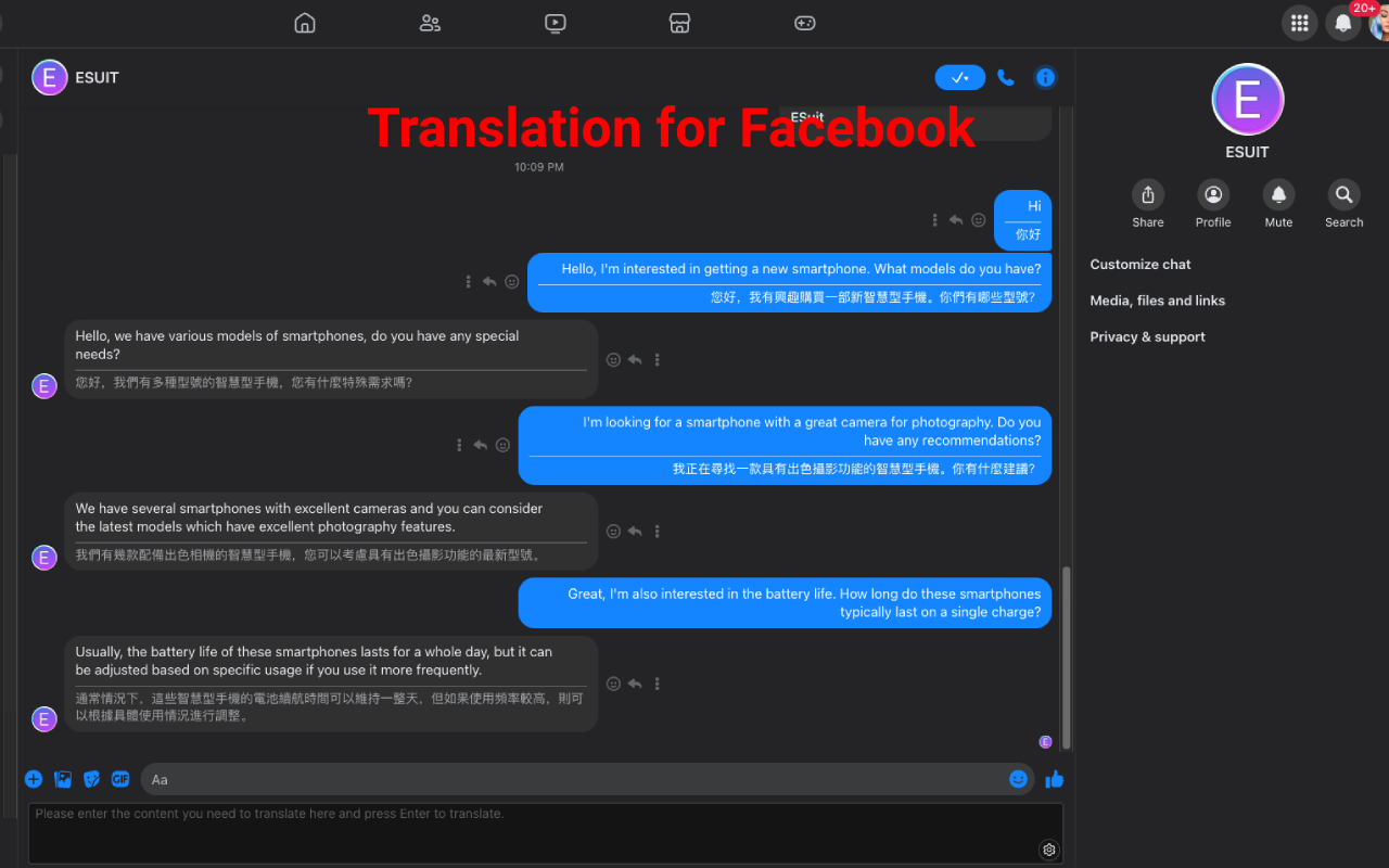 ESUIT | Translation for Meta Business Suite™截图4