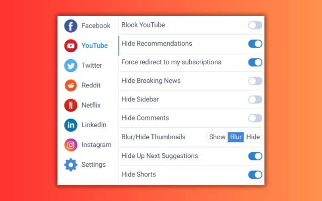 UnDistracted - Hide Facebook, YouTube Feeds截图4