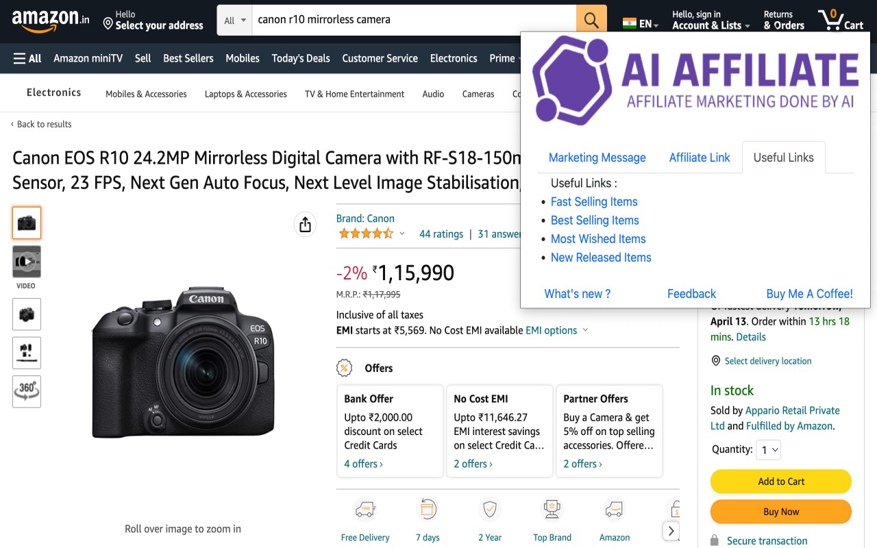 AI Amazon Affiliate Powered With Chat GPT截图1