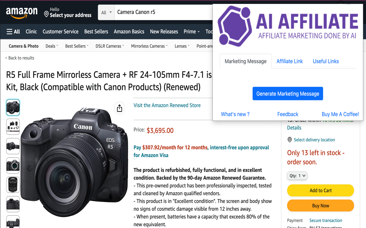 AI Amazon Affiliate Powered With Chat GPT截图2
