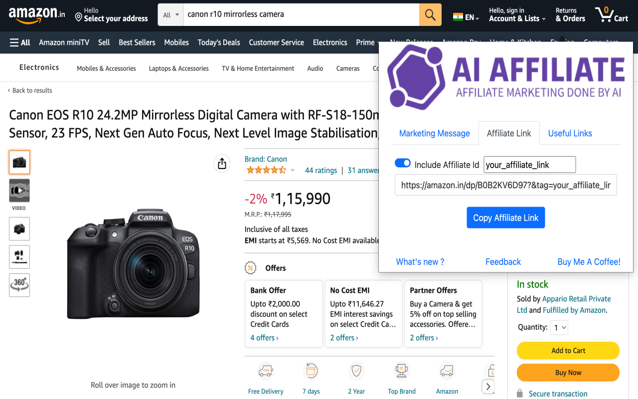 AI Amazon Affiliate Powered With Chat GPT截图5