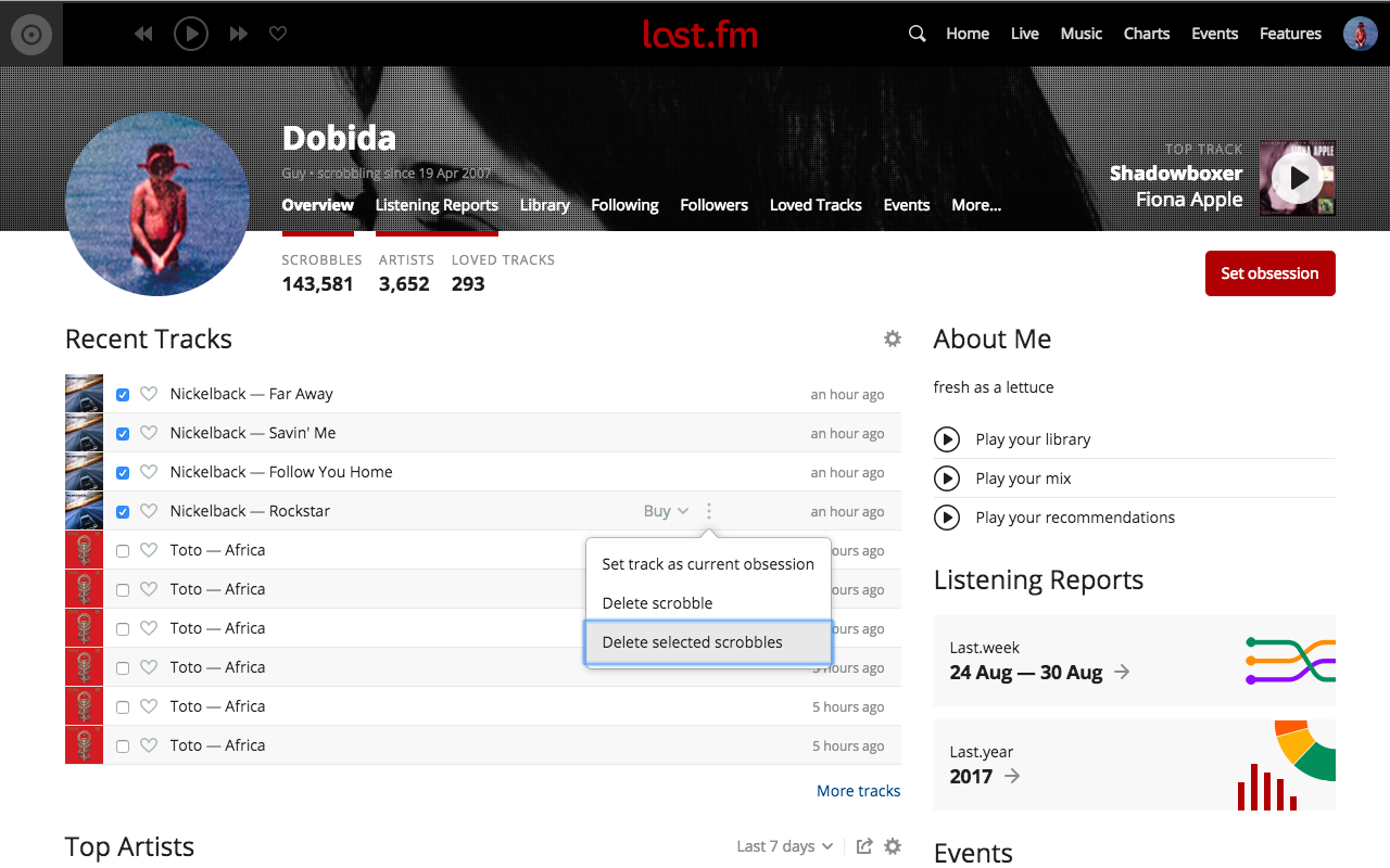 Last.FM Unscrobbler截图1
