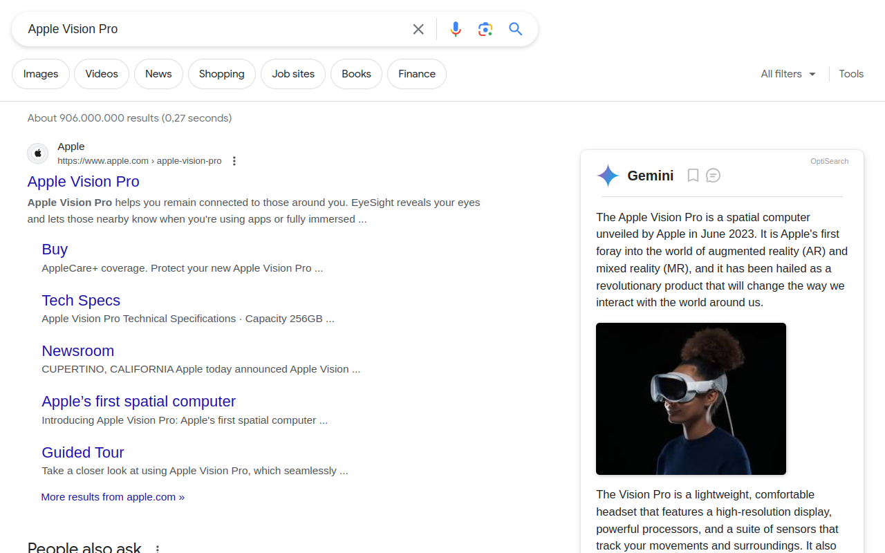 Gemini 与 Google 搜索结果并排截图4