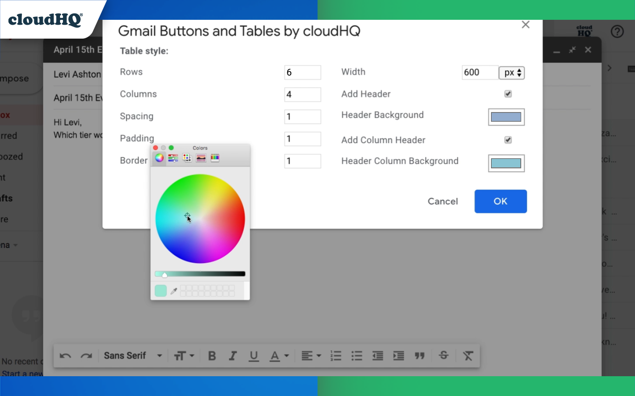 Tables for Gmail™ by cloudHQ截图1