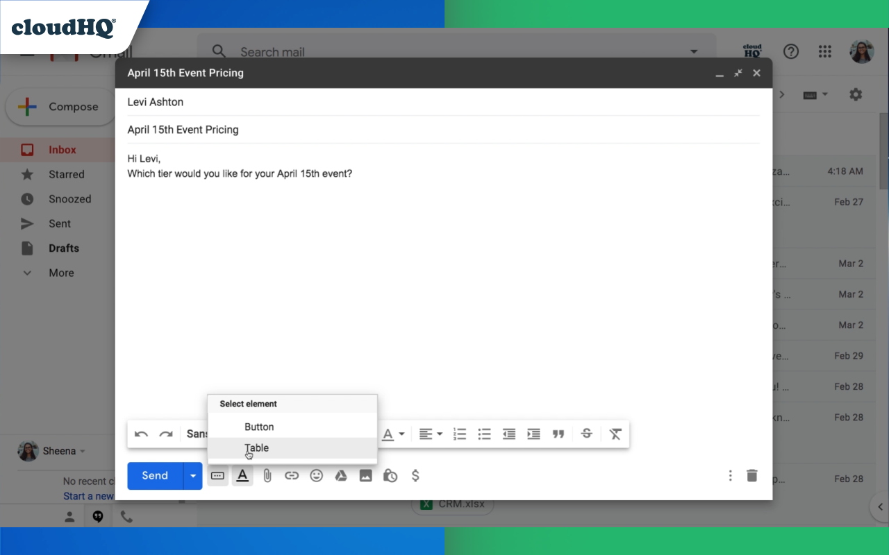 Tables for Gmail™ by cloudHQ截图4
