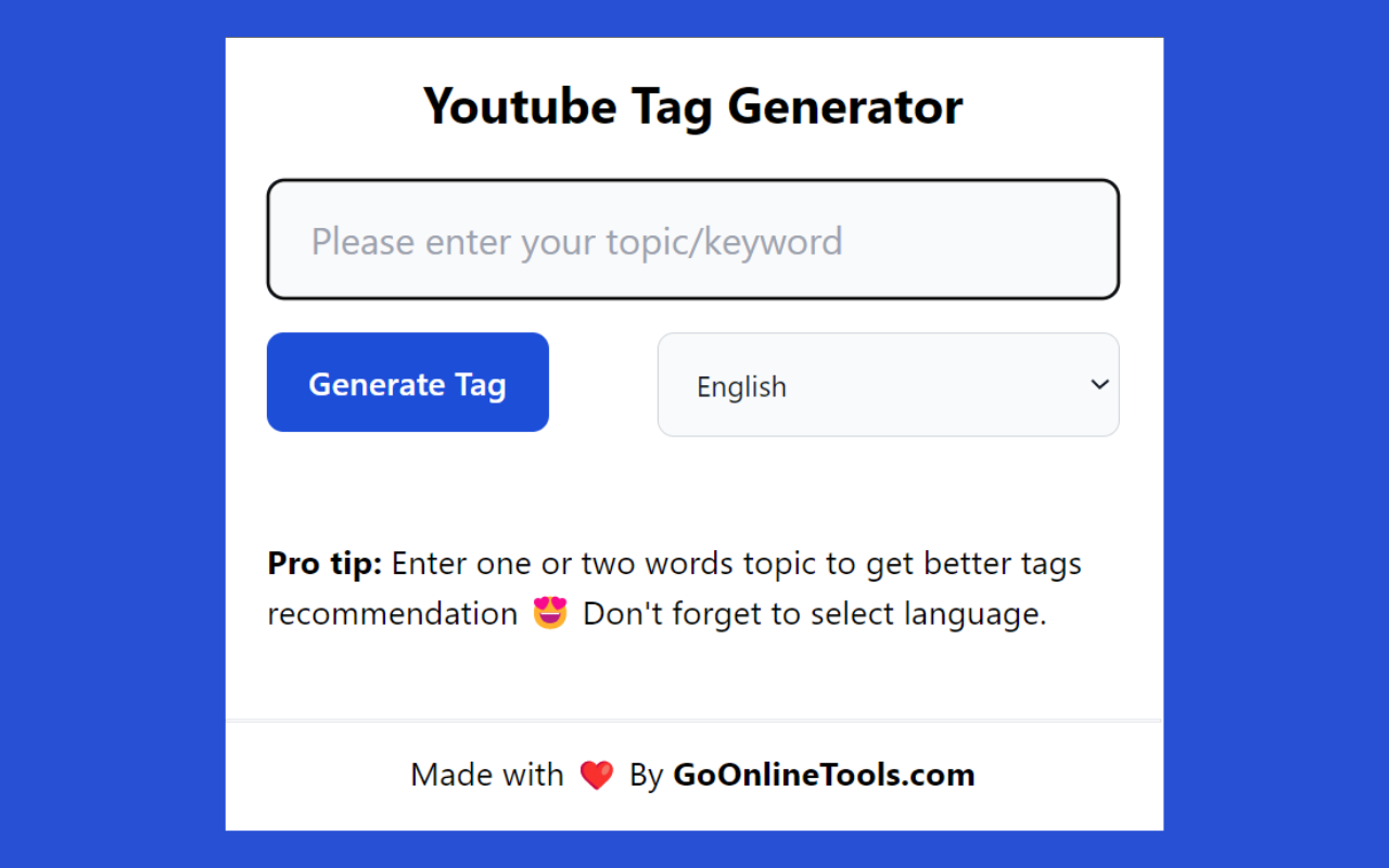 Youtube Tag Generator截图1