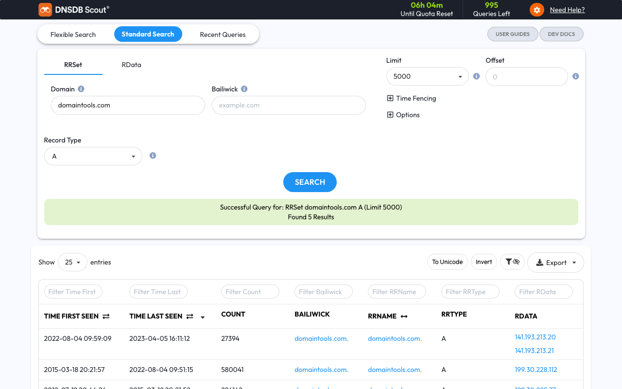 Farsight DNSDB Scout®截图2