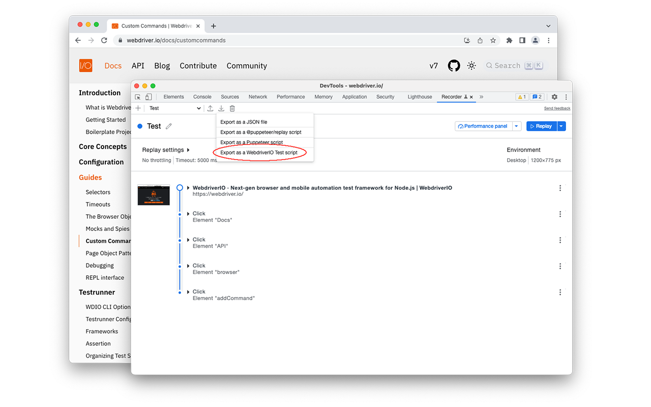 WebdriverIO Chrome Recorder截图1