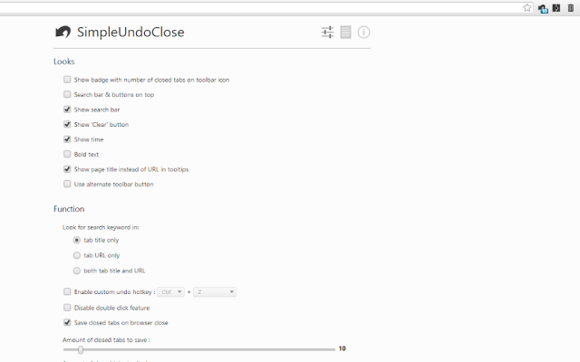 SimpleUndoClose截图1