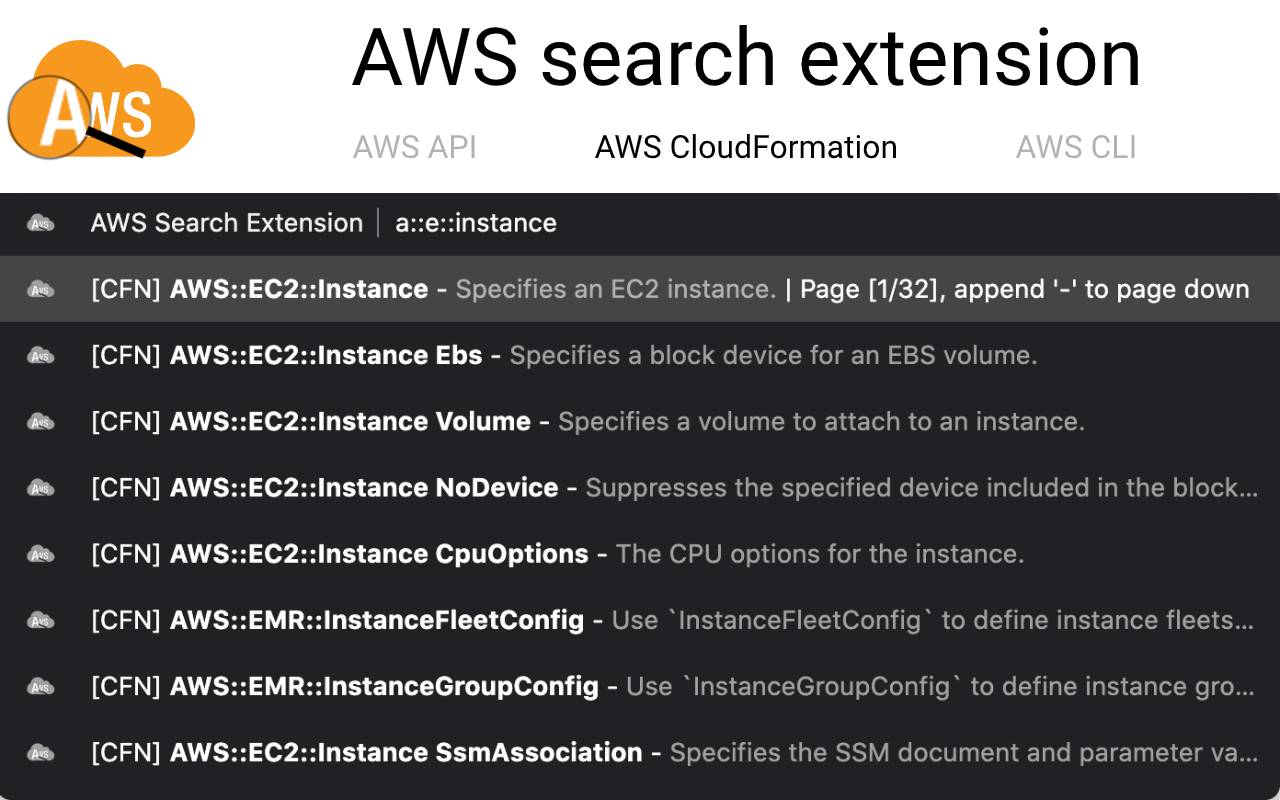 AWS Search Extension截图1