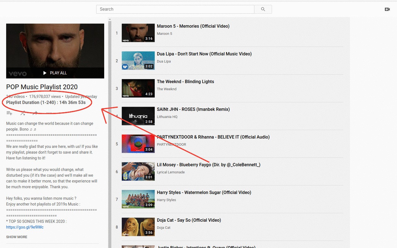 YouTube Playlist Duration截图1