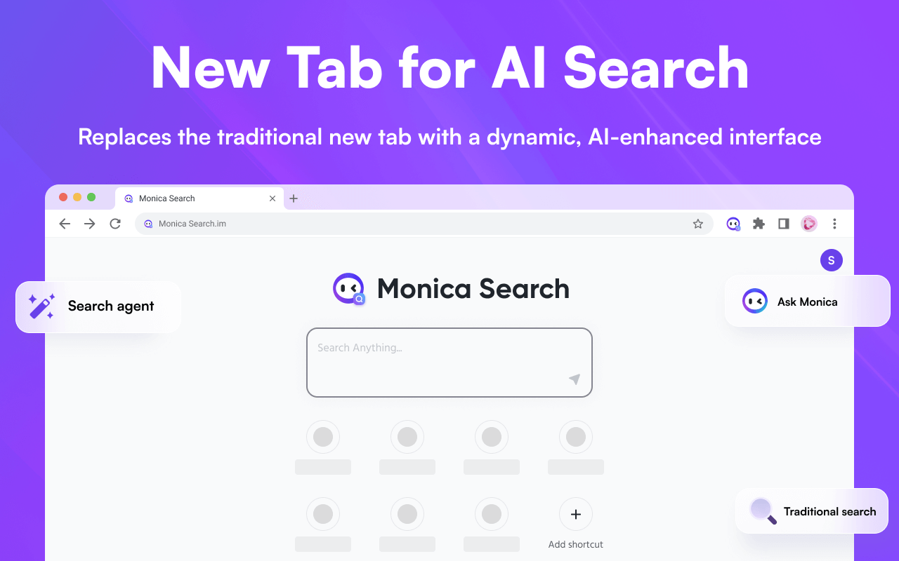 Monica 搜索 - AI搜索的新标签页截图2