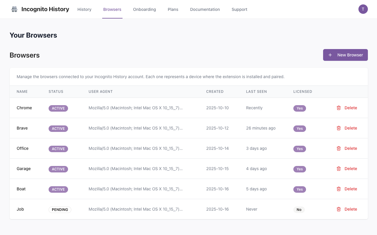 Incognito History截图4