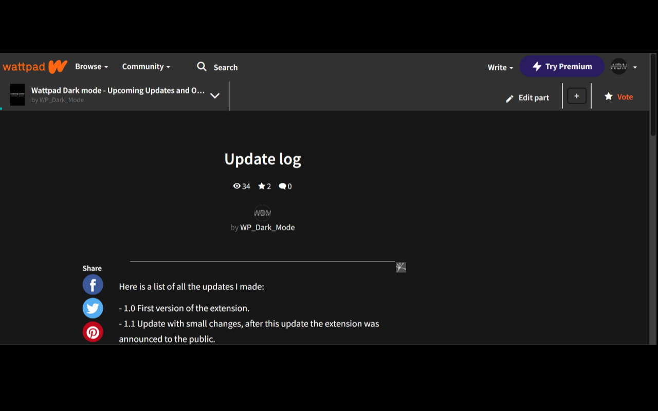 Wattpad Dark Mode截图1