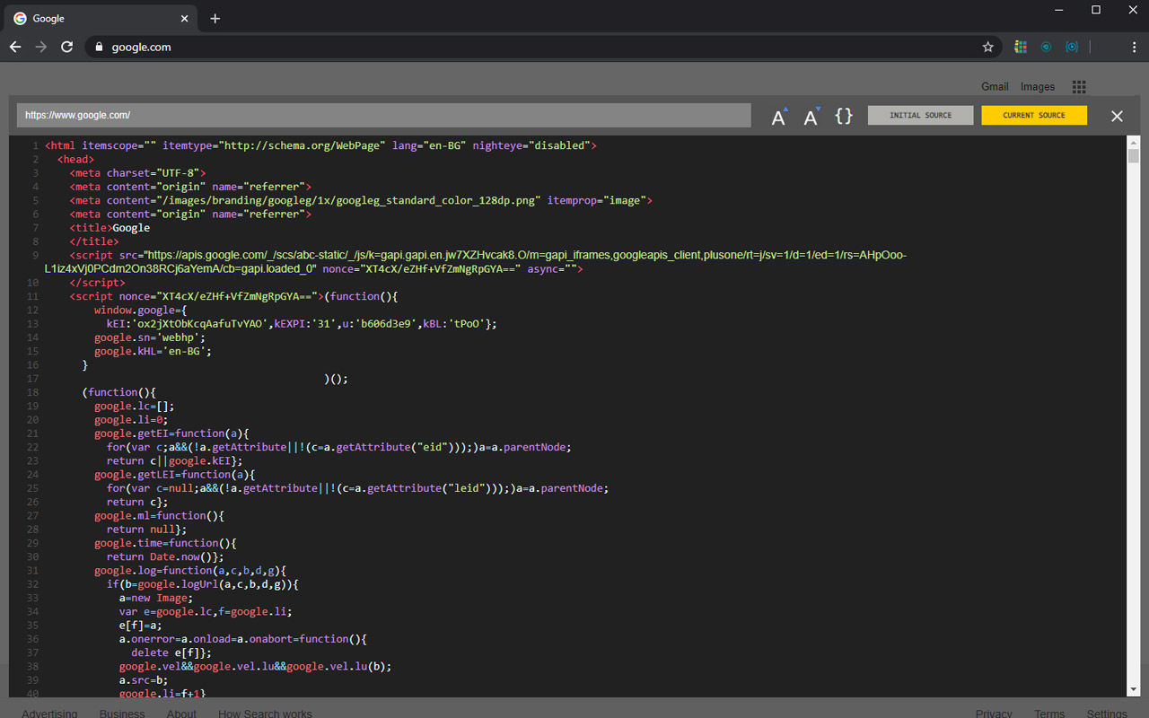 Night Viewer - Dark mode for view page source截图1