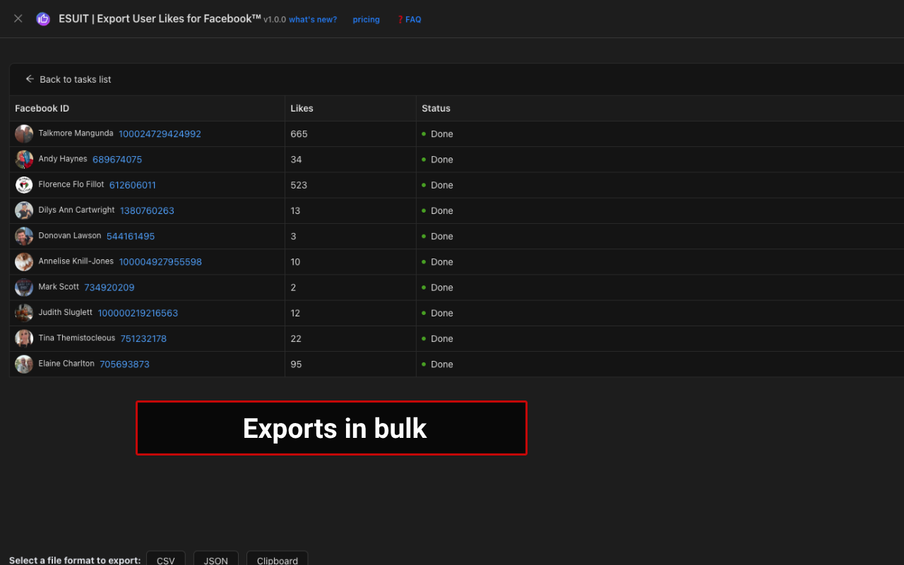 ESUIT | Export User Likes for Facebook™截图2