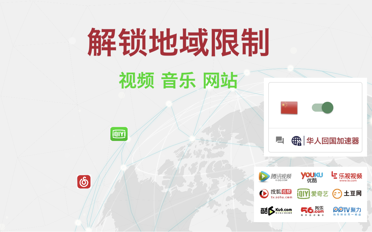 华人回国加速器(永久免费) - 解锁地区限制 Unlock Youku截图2