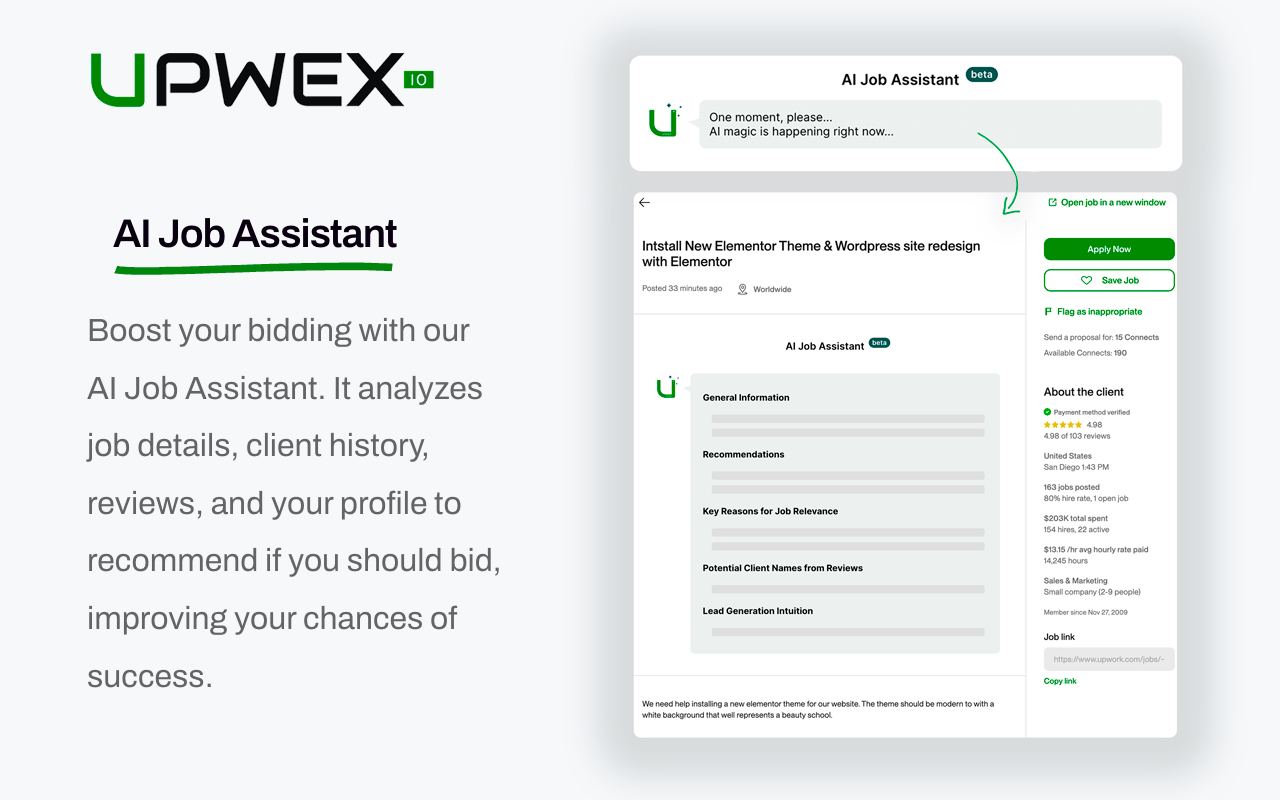 Upwex - AI Tools for Upwork截图4
