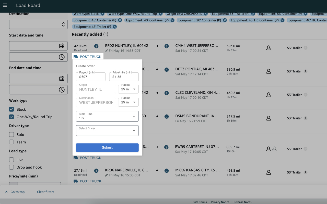 Rocket Relay Post Truck Manager for Amazon Relay截图3