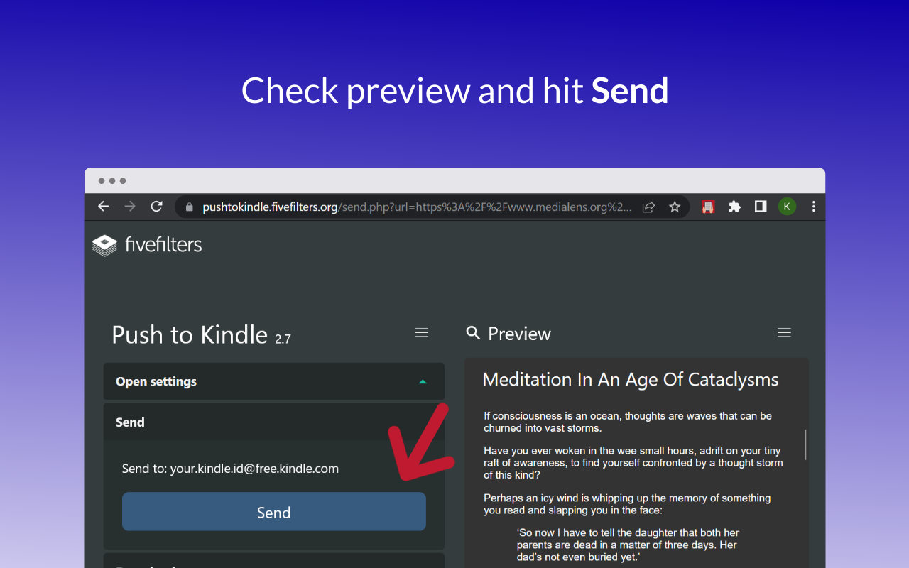 Push to Kindle截图1