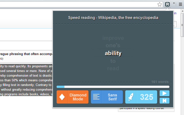 Read fast - Speed Reading Extension截图2