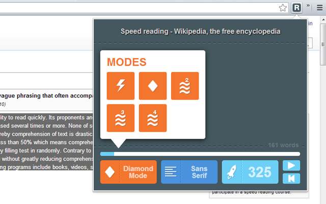 Read fast - Speed Reading Extension截图3