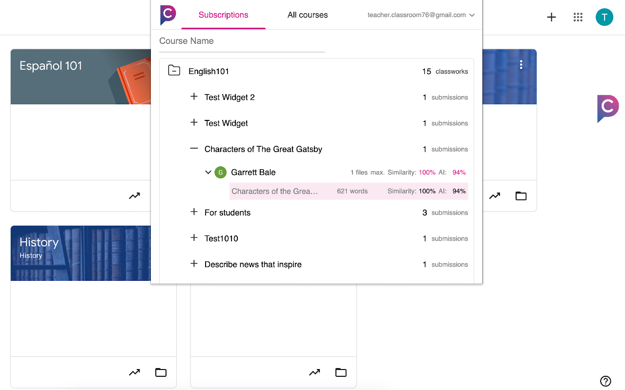 Google Classroom plagiarism and AI checker截图3