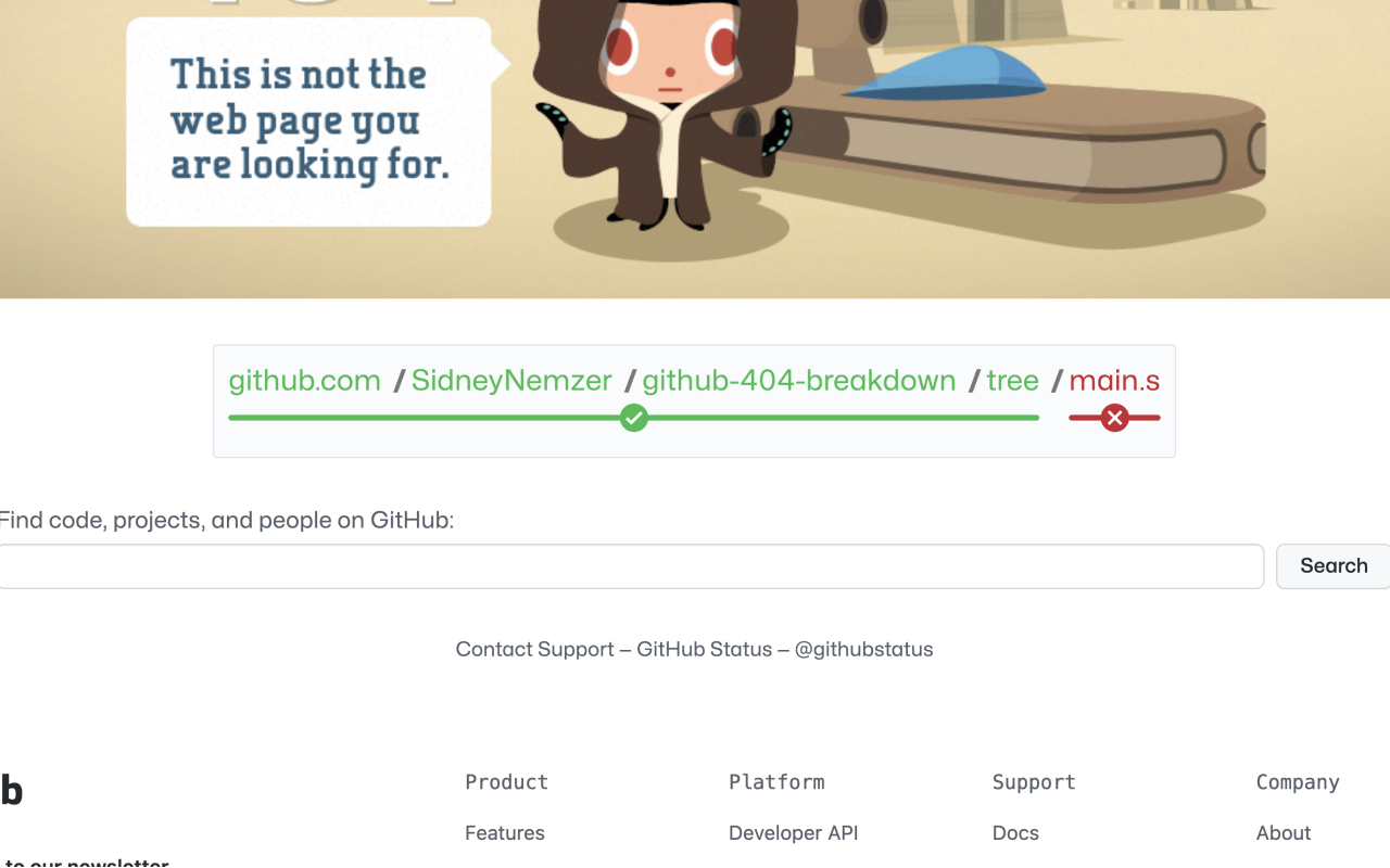 Github 404 Breakdown截图1