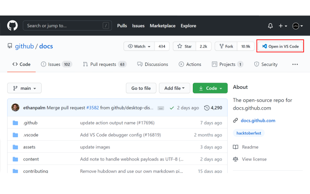 Open GitHub in VS Code截图1