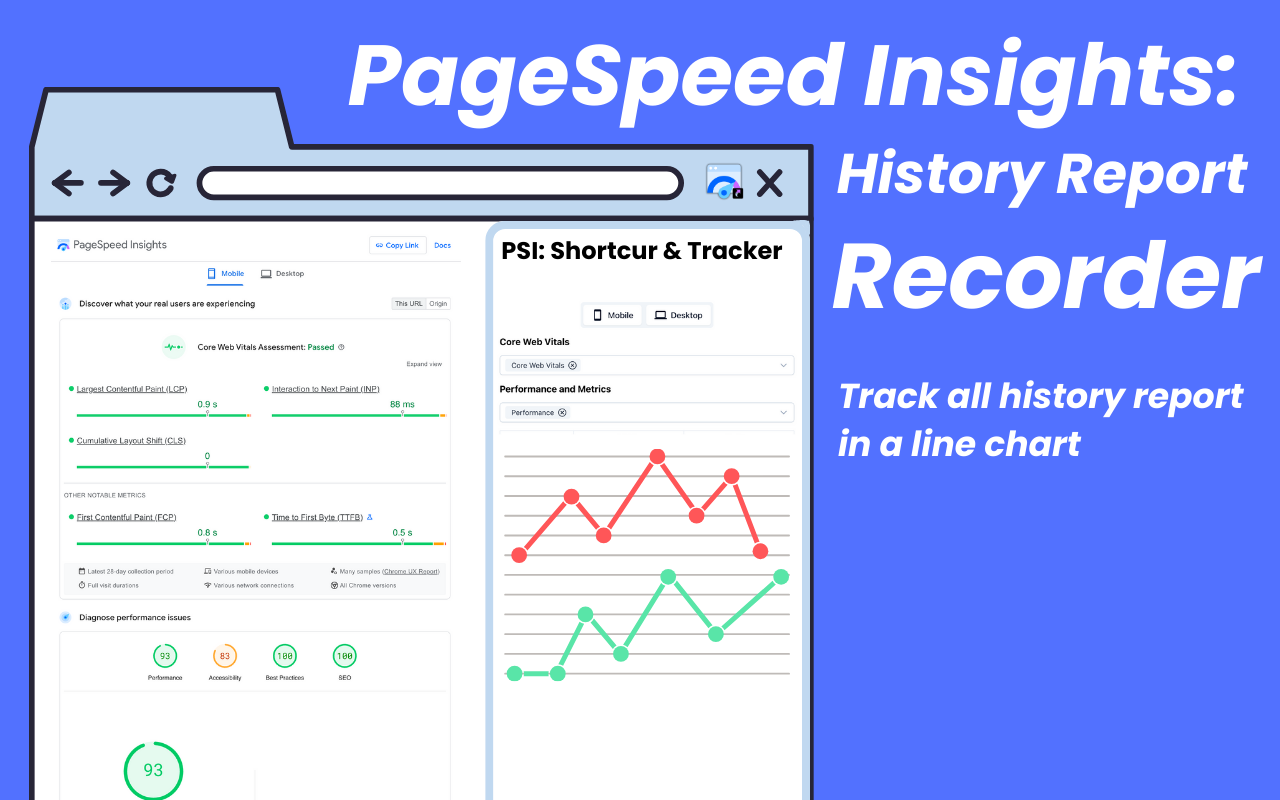 Google PageSpeed Insights 快捷方式和报告历史记录器截图2