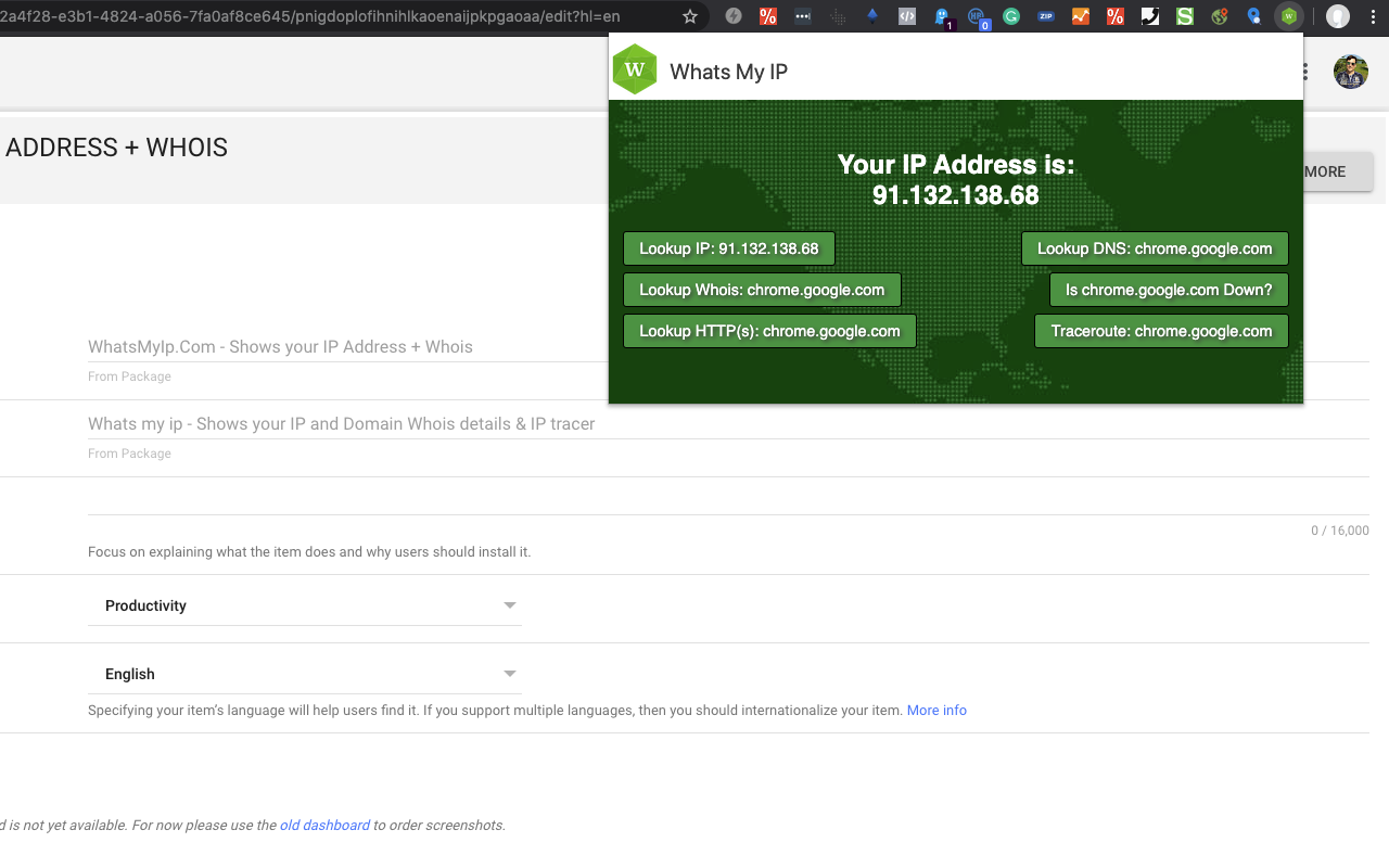 Whats My Ip, WHOIS, Headers, Traceroute, DNS截图1