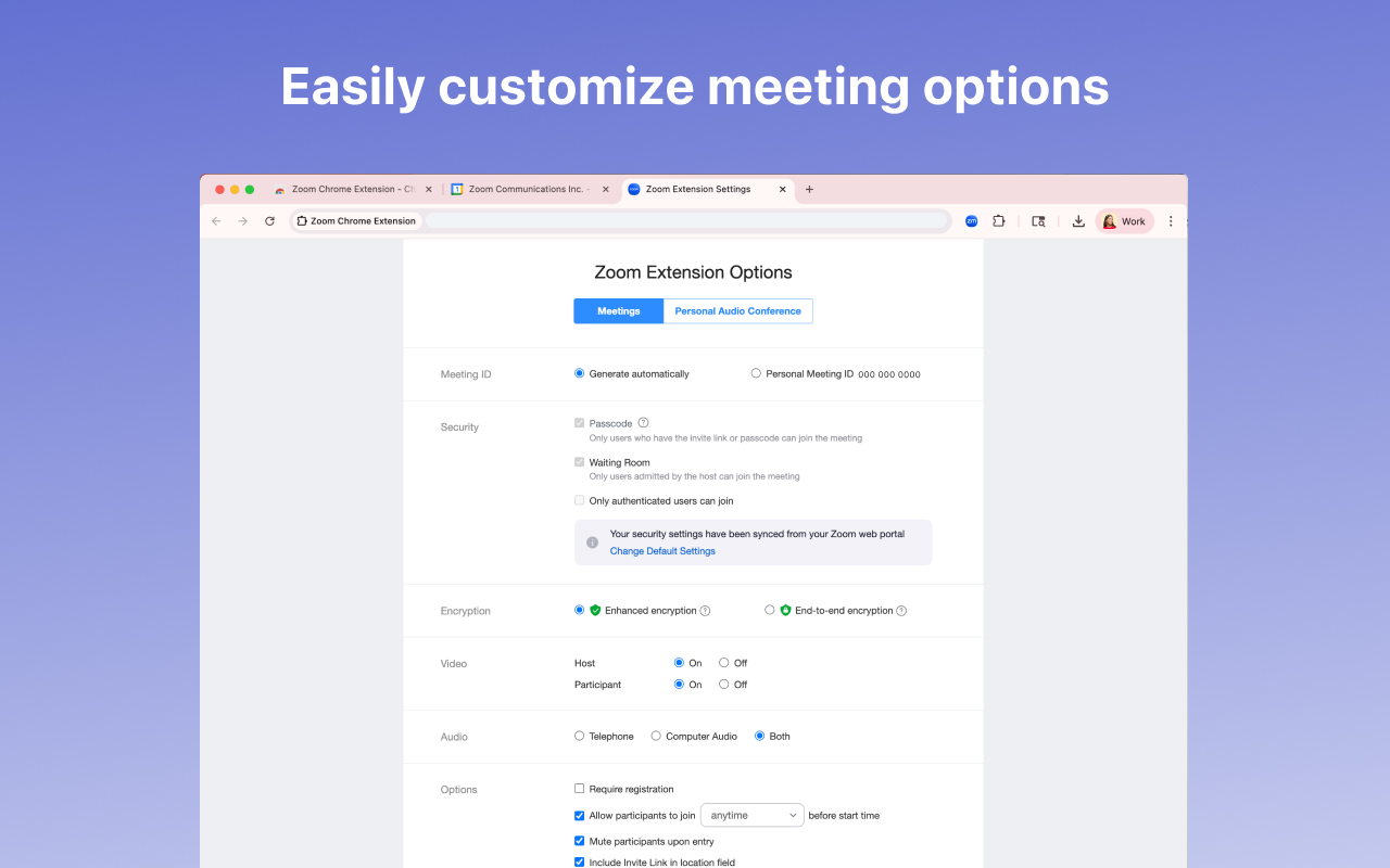 Zoom Chrome Extension For Gov截图1